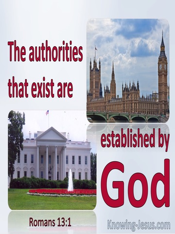 Romans 13:1 The Authorities That Exist Are Established By God (red)